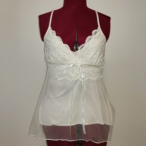 Lacey spaghetti strap top